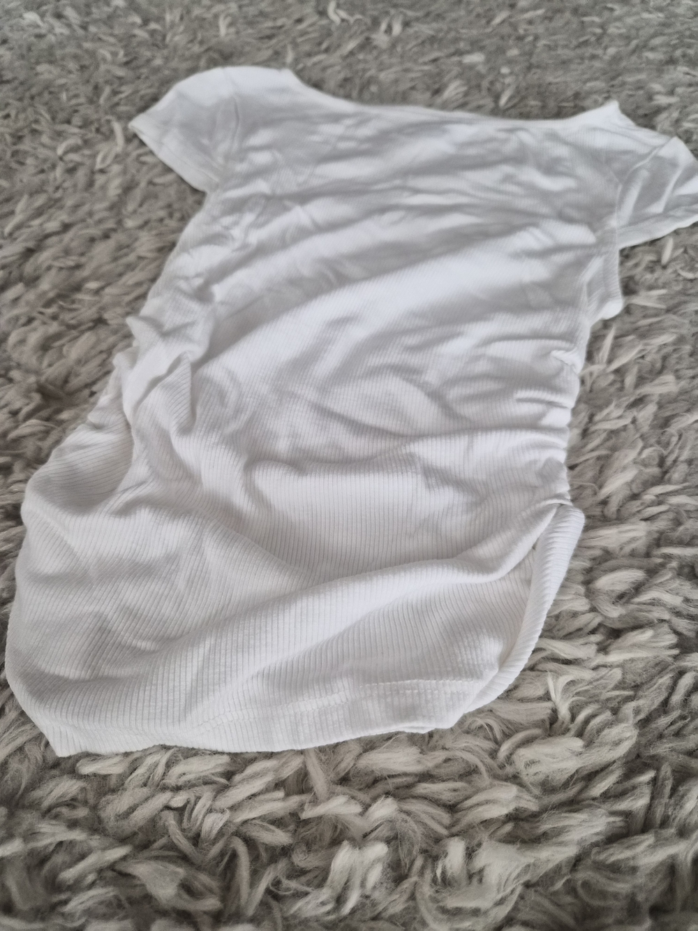 Wild Fable White Ribbed Ruched Side Tee - XXS - Picture 3 of 10